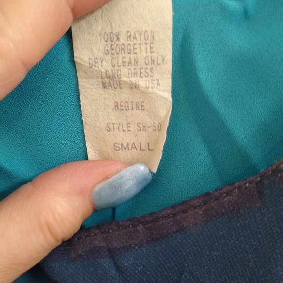 Sleeveless Maxi Dress, Blue Ombre, Vintage (late 90s) Regine Los Angeles - S - Picture 7 of 16